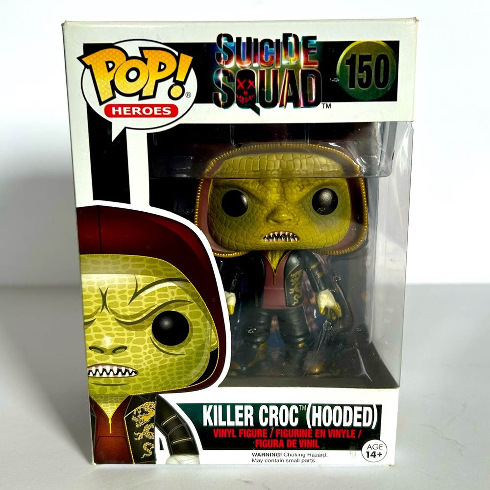 Vaulted Funko Pop Heroes Suicide Squad Hooded Killer Croc #150 Walmart Exclusive